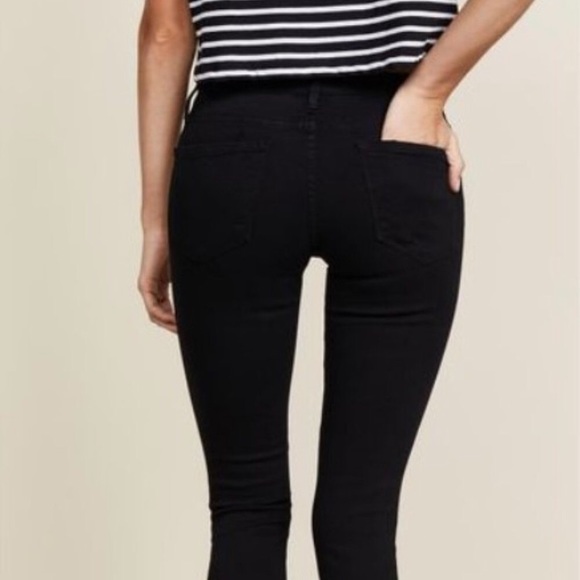 Frame Denim Le Skinny de Jeanne Distressed Ripped Black Jeans Film Noir Size 26 - Picture 2 of 14